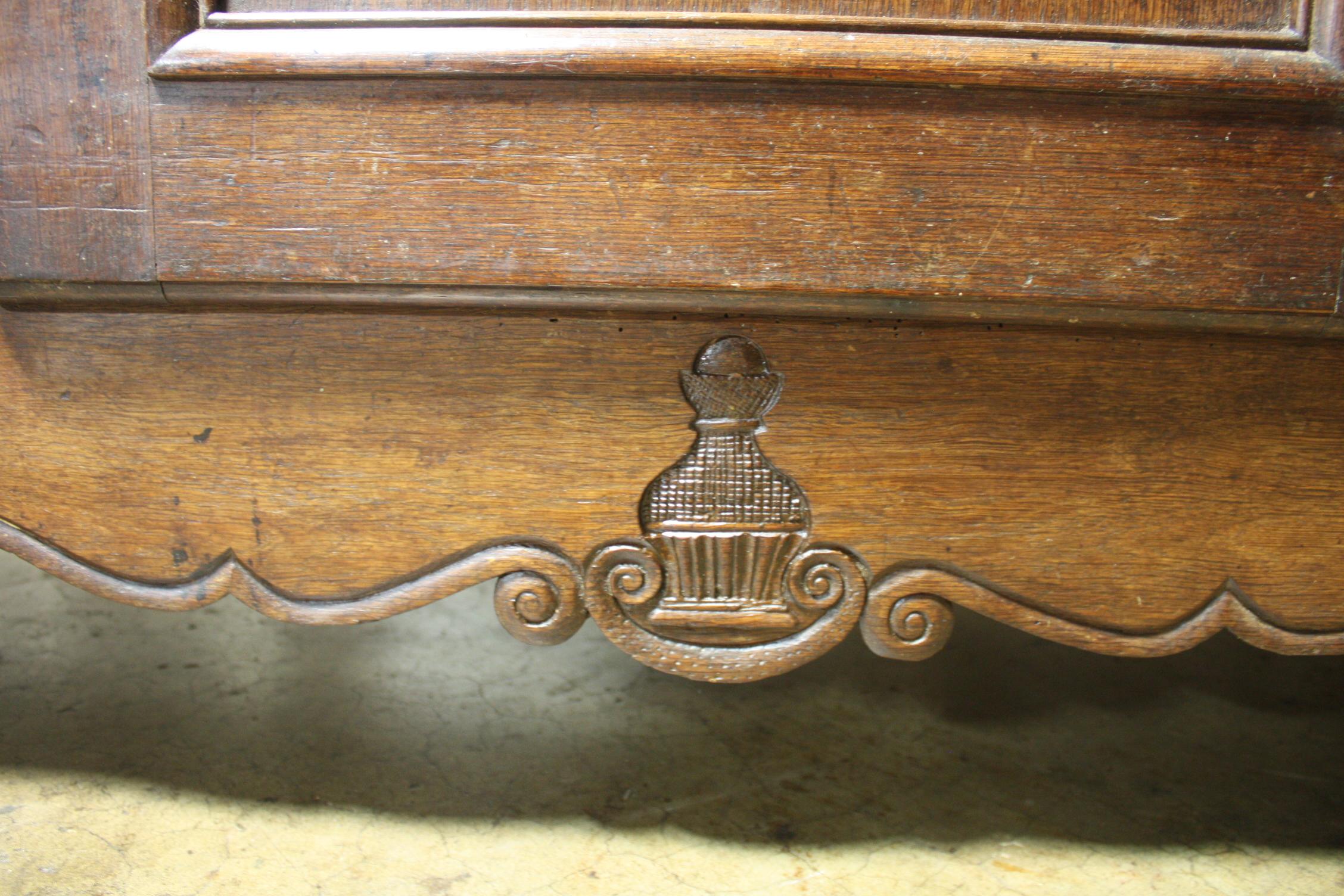 Oak French 18th Century Sideboard Hutch