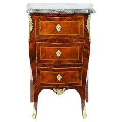 French 18th Century Small Louis XV Marquetry Commode, Stamped "Ellaume/Jme"