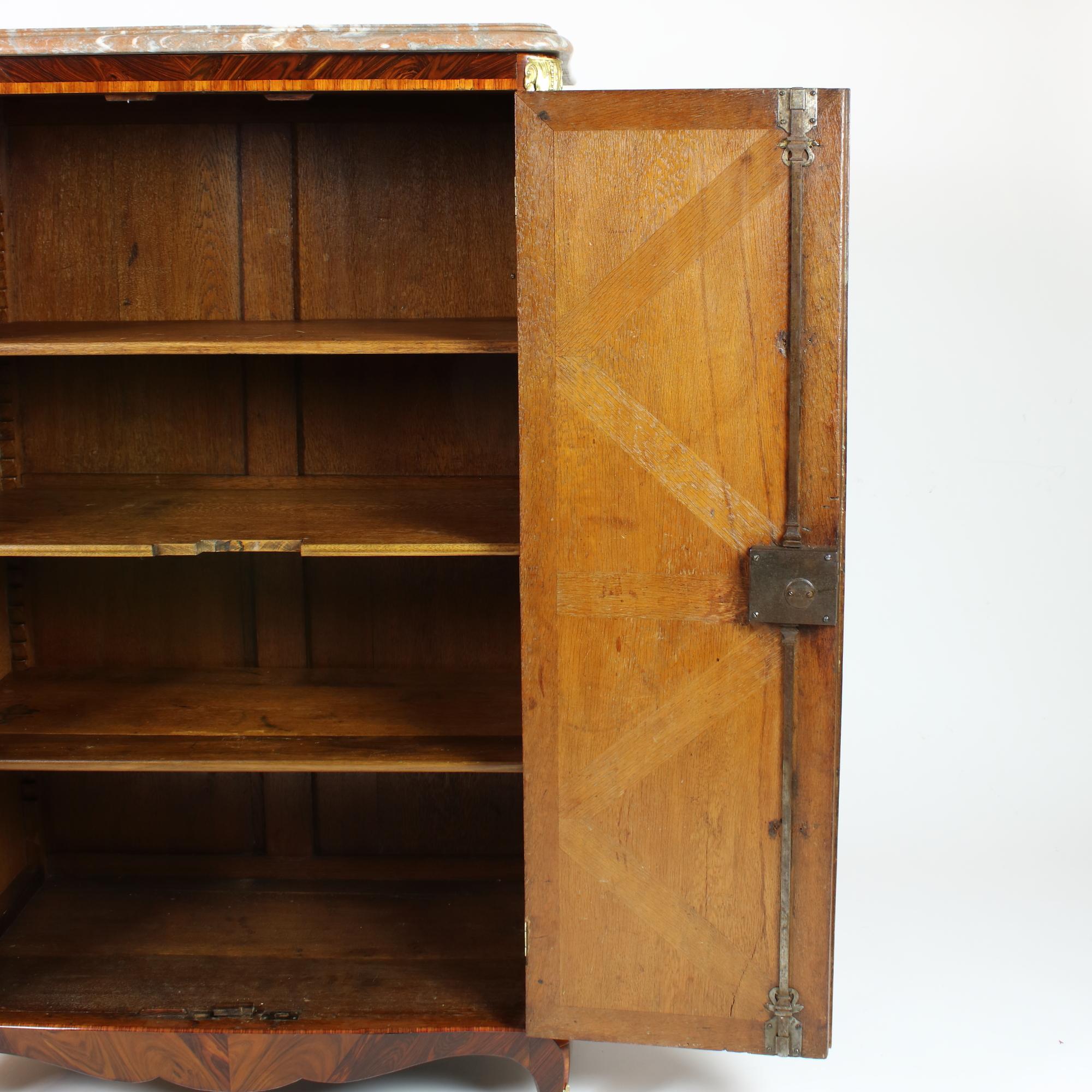 Mid-18th Century French 18th Century Small Louis XV Transition Marquetry Armoire or Wardrobe