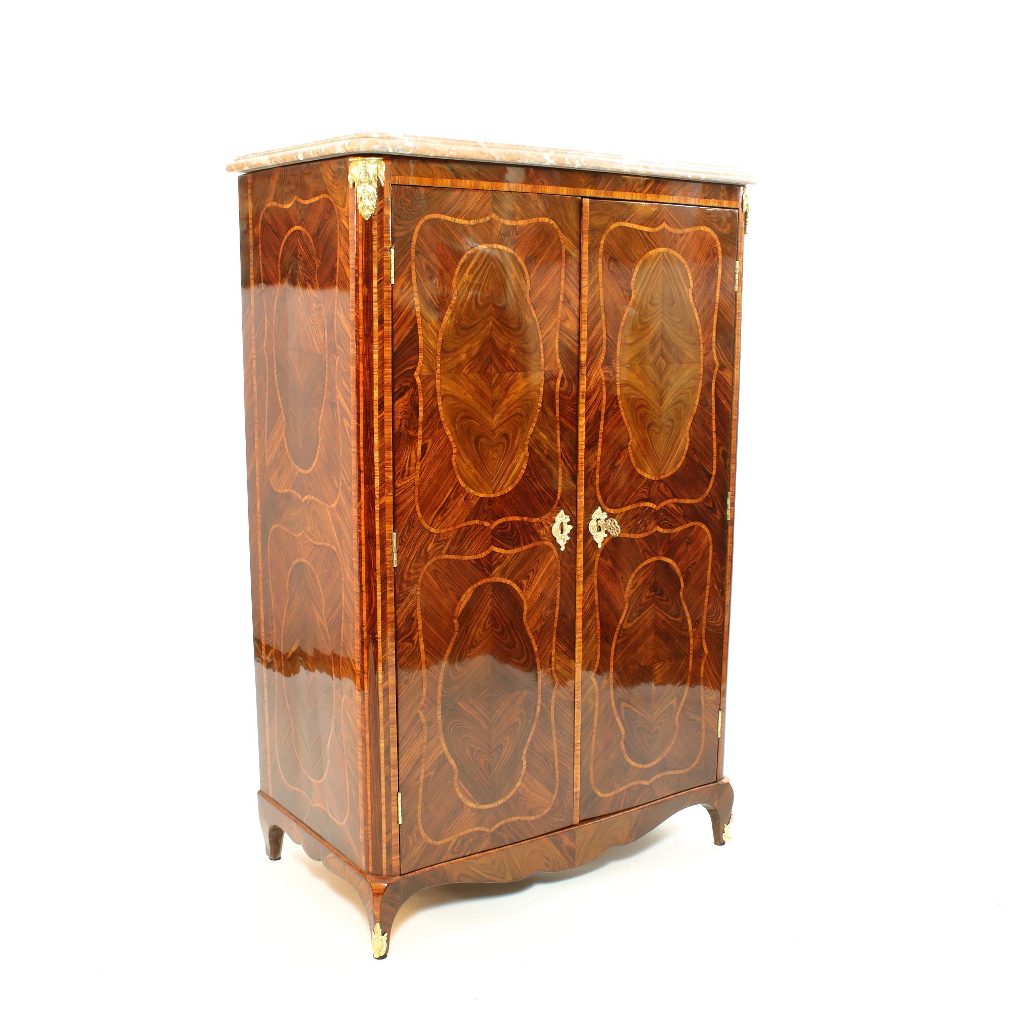 French 18th Century Small Louis XV Transition Marquetry Armoire or Wardrobe 2