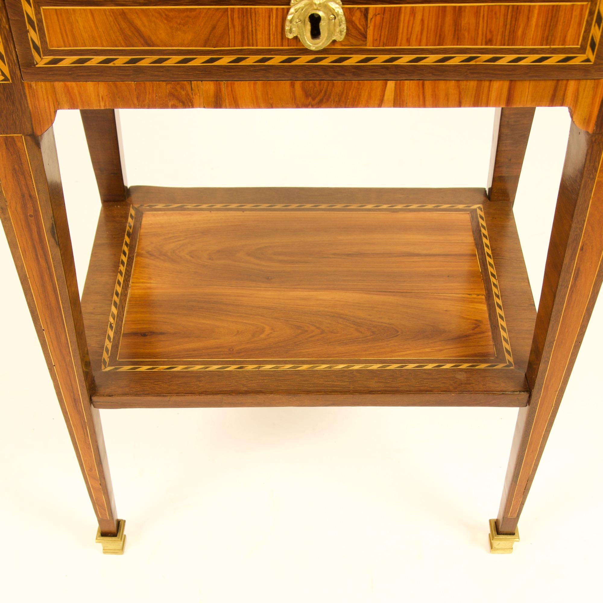 French 18th Century Small Marquetry Louis XVI Side Table or Writing Table 6