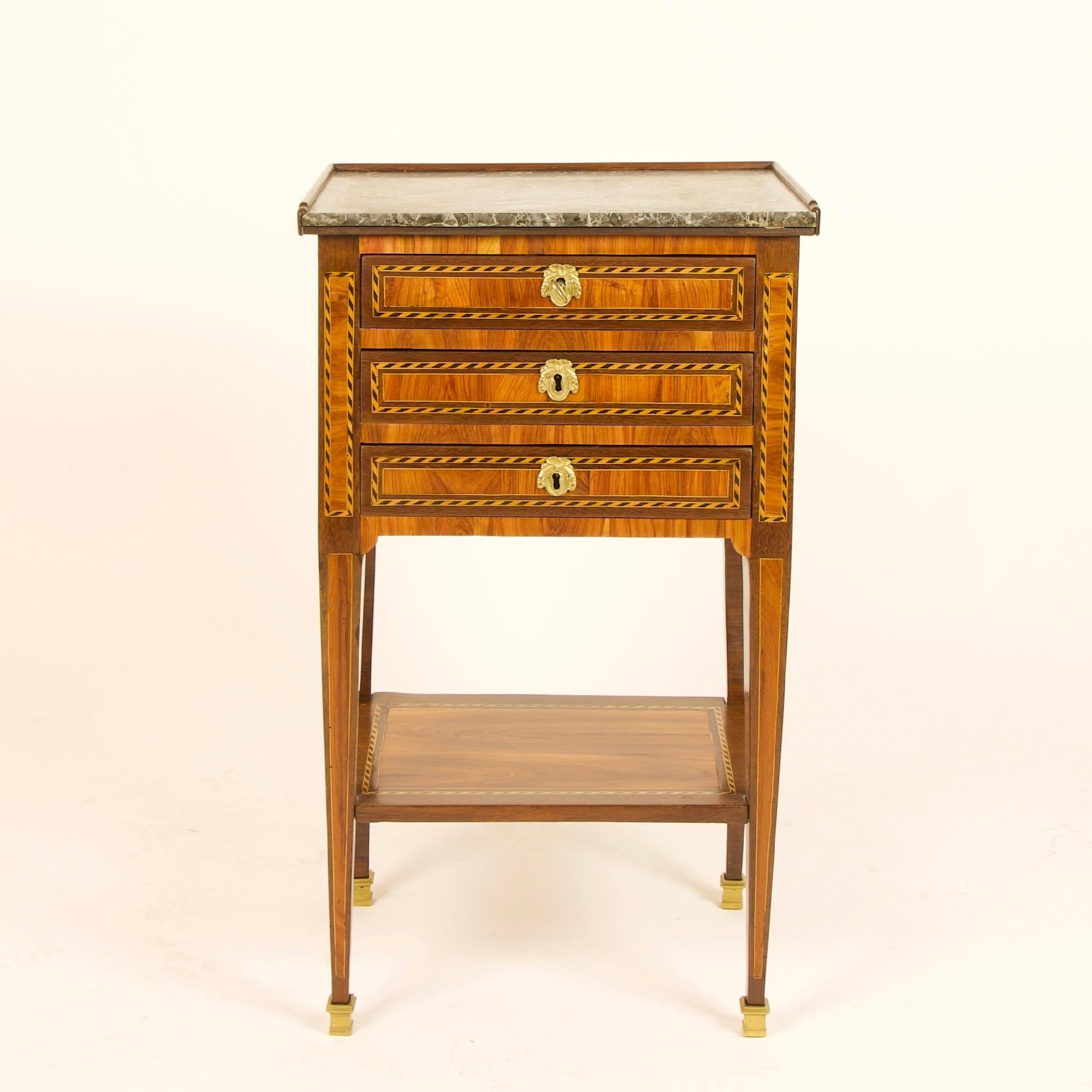 Fine small Louis period marquetry side or writing table, a so-called 