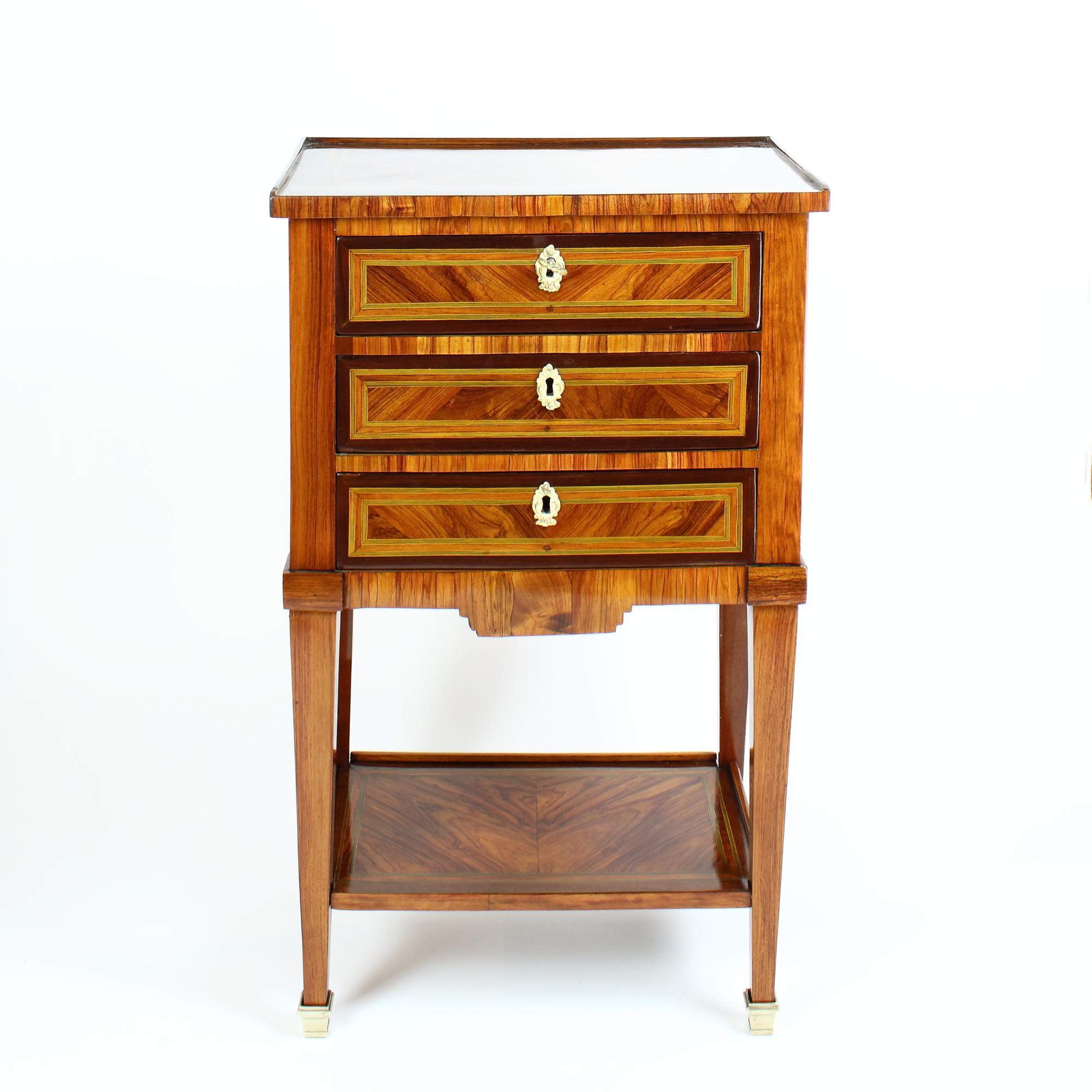 Late 18th Century French 18th Century Small Marquetry Louis XVI Side Table or Writing Table
