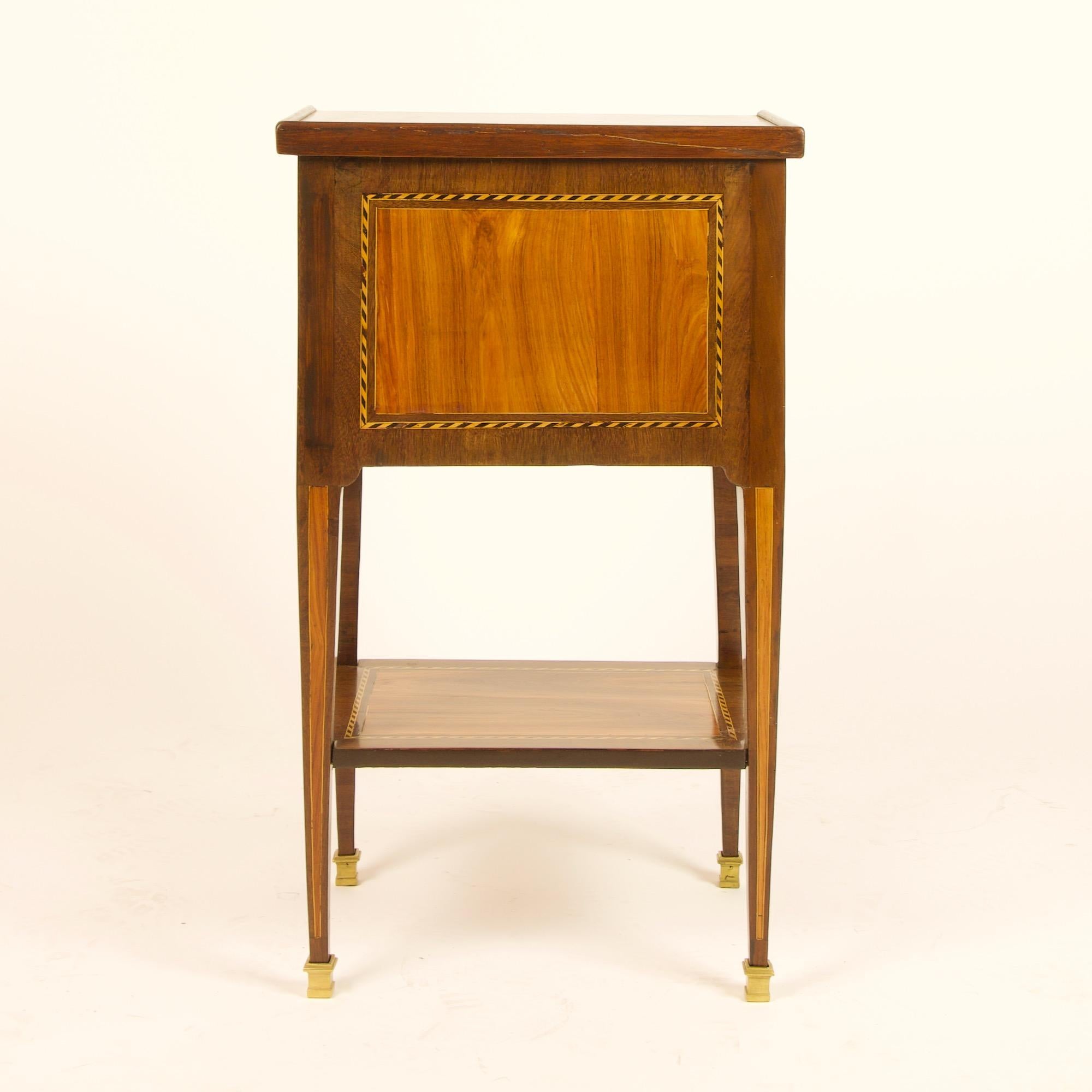 Bronze French 18th Century Small Marquetry Louis XVI Side Table or Writing Table