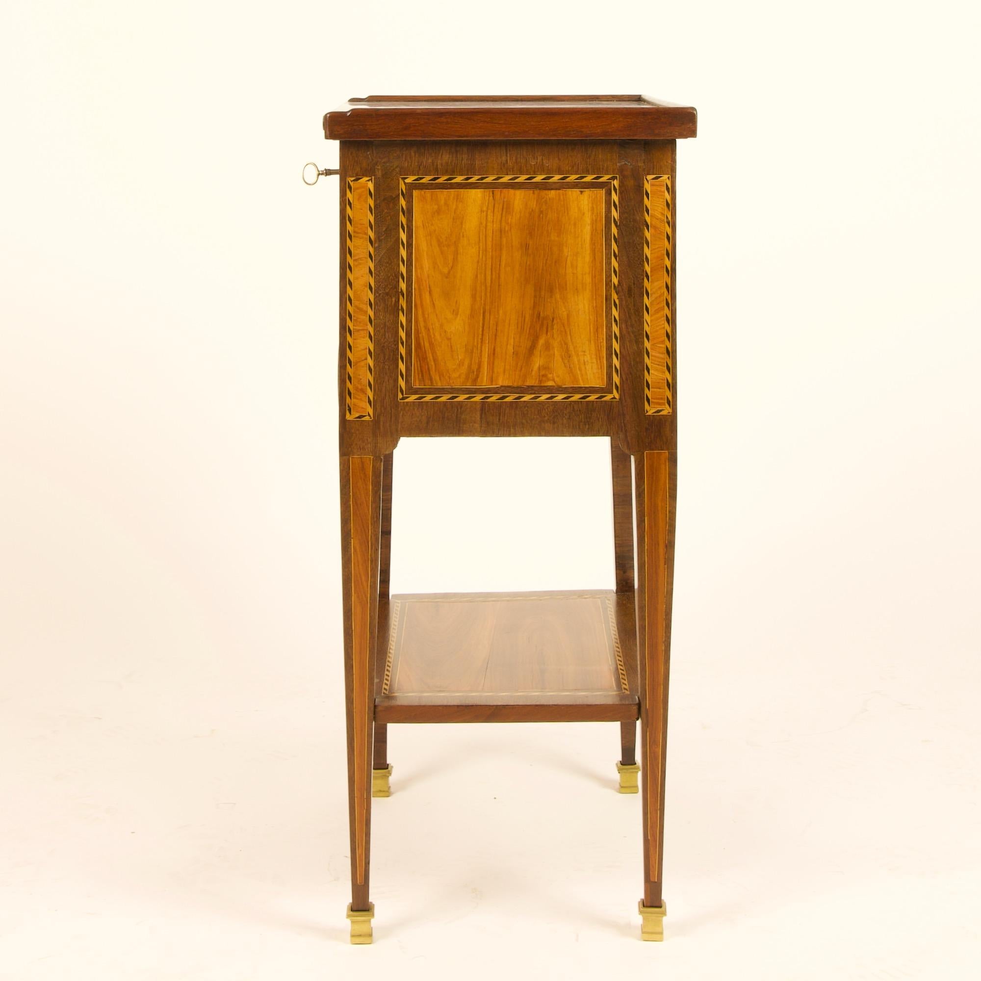 French 18th Century Small Marquetry Louis XVI Side Table or Writing Table 1