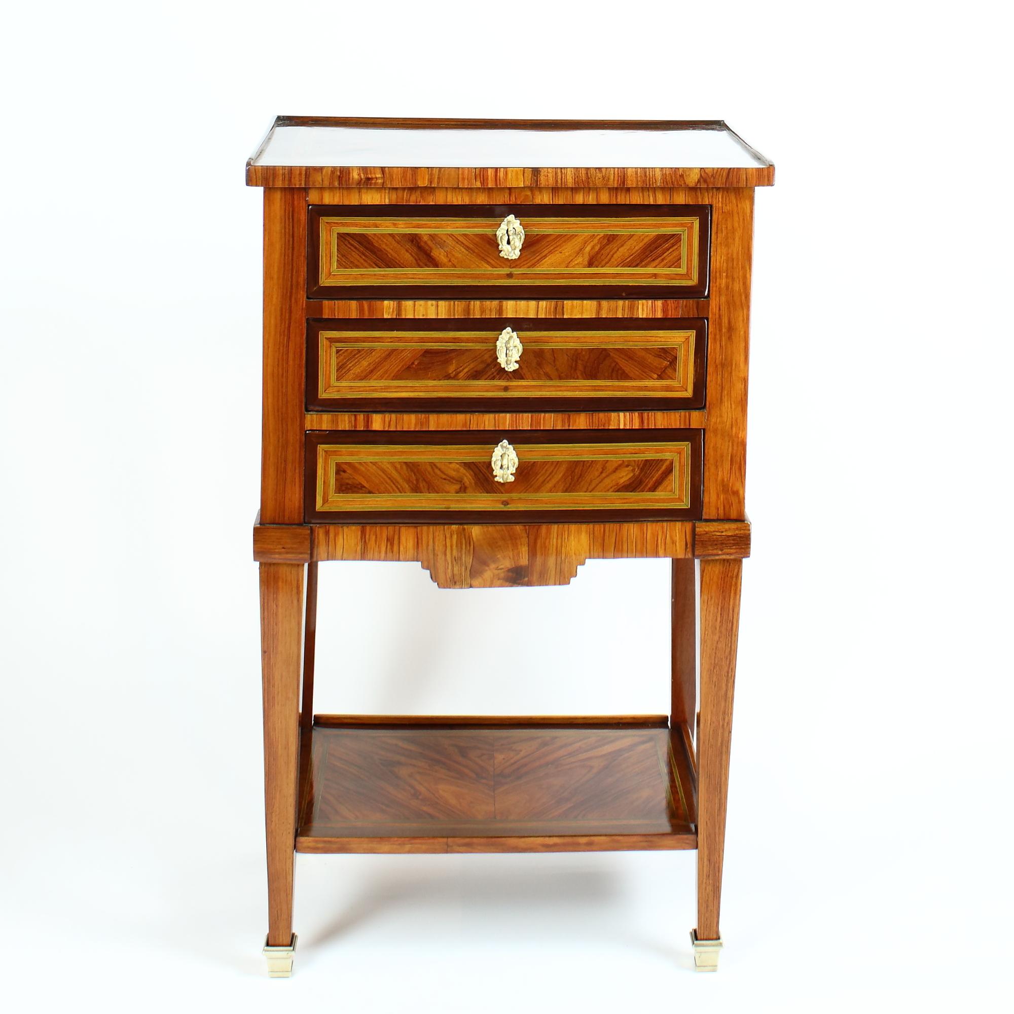 French 18th Century Small Marquetry Louis XVI Side Table or Writing Table 1