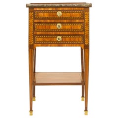 French 18th Century Small Marquetry Louis XVI Side Table or Writing Table