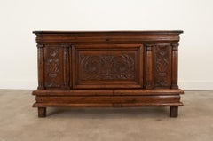 French 18th Century Solid Carved Oak Coffer