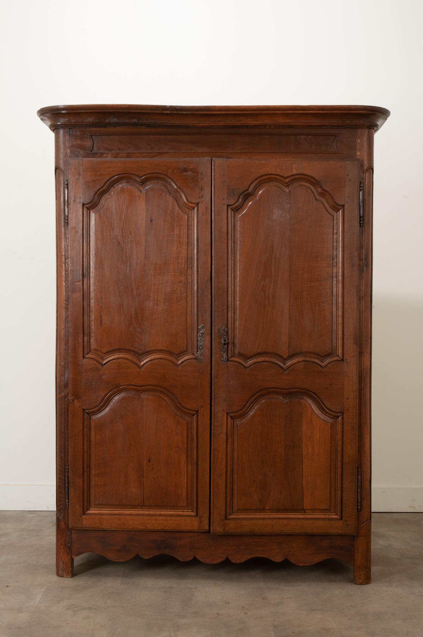 Louis XV French 18th Century Solid Oak Armoire