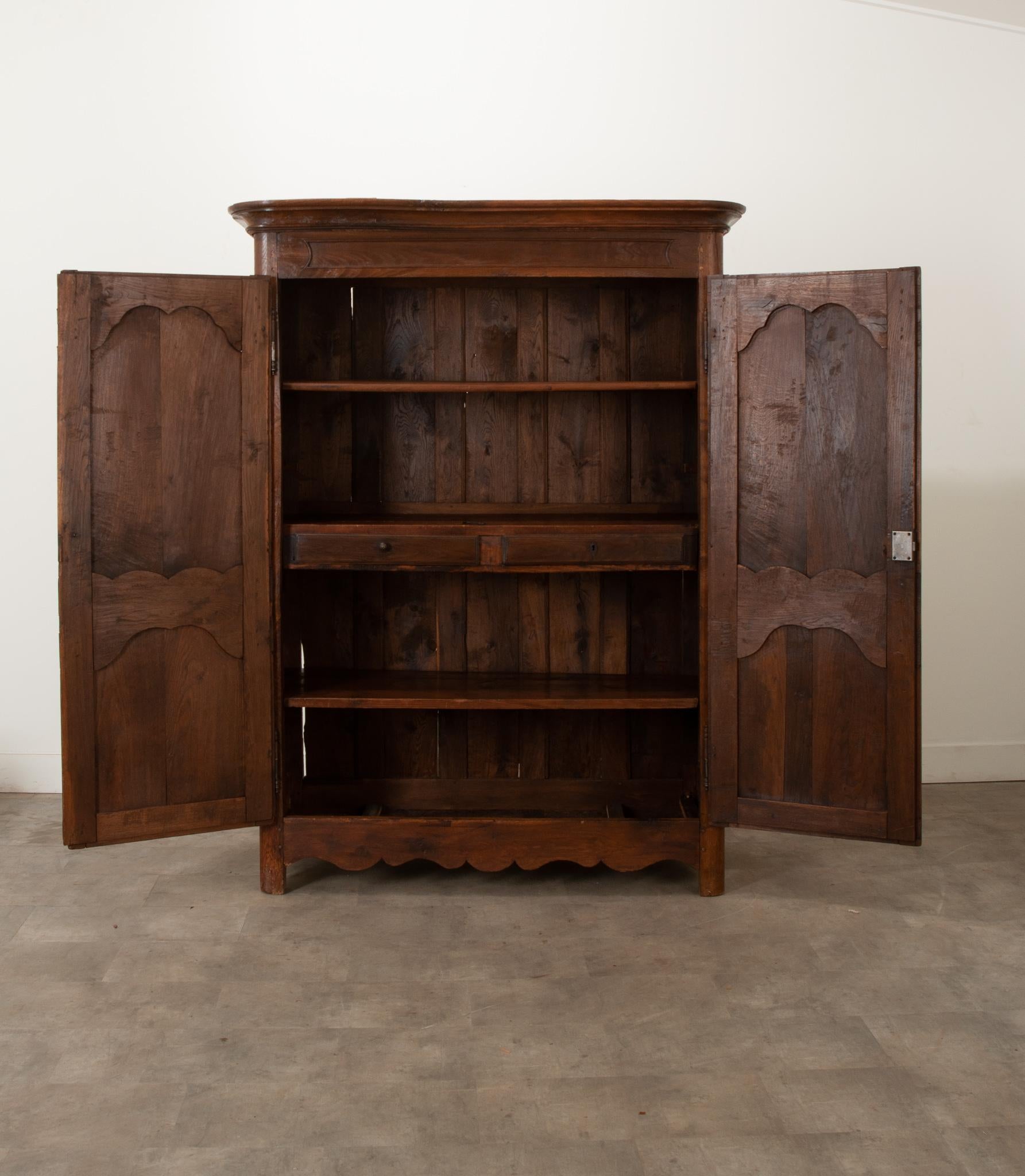 18th Century and Earlier French 18th Century Solid Oak Armoire
