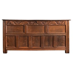 French 18th Century Solid Oak Carved Coffer