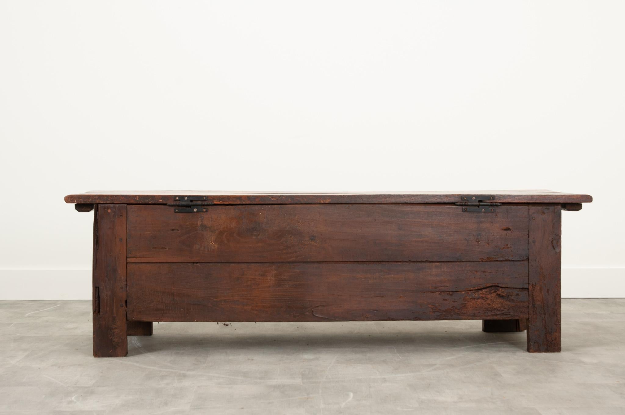 French 18th Century Solid Oak Coffer 5