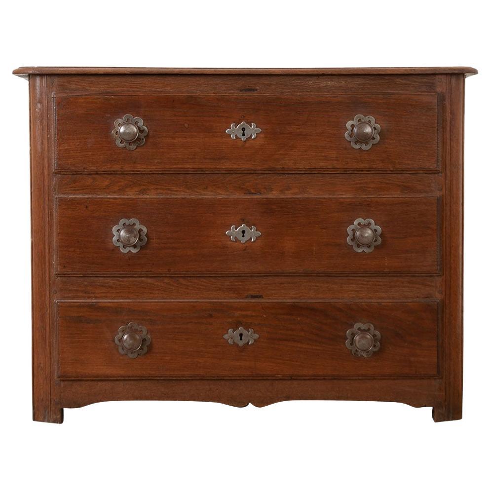 French 18th Century Solid Oak Commode For Sale