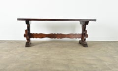 French 18th Century Solid Oak Trestle Dining Table