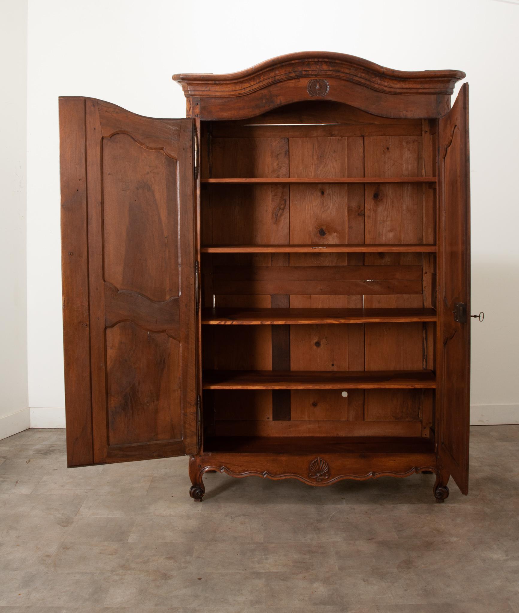 French 18th Century Solid Walnut Armoire For Sale 5