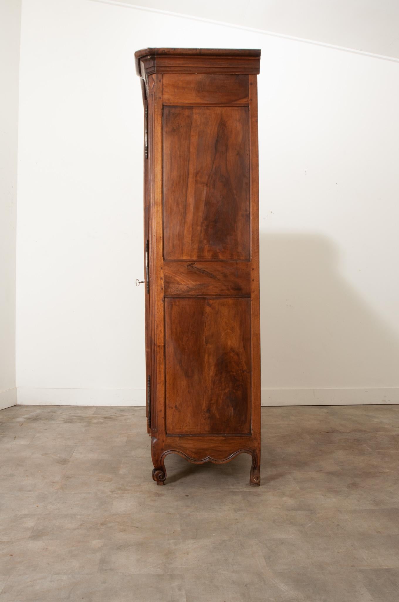 French 18th Century Solid Walnut Armoire For Sale 6