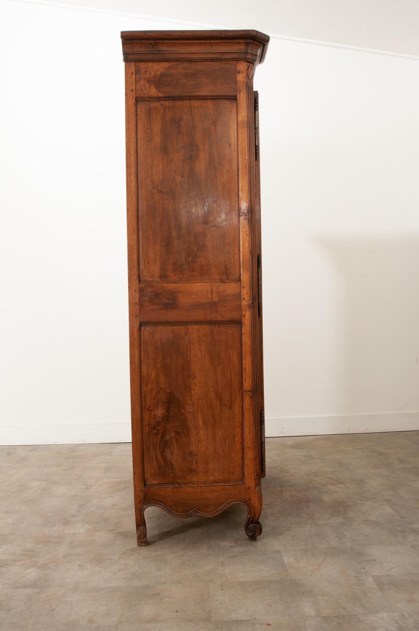 French 18th Century Solid Walnut Armoire For Sale 1