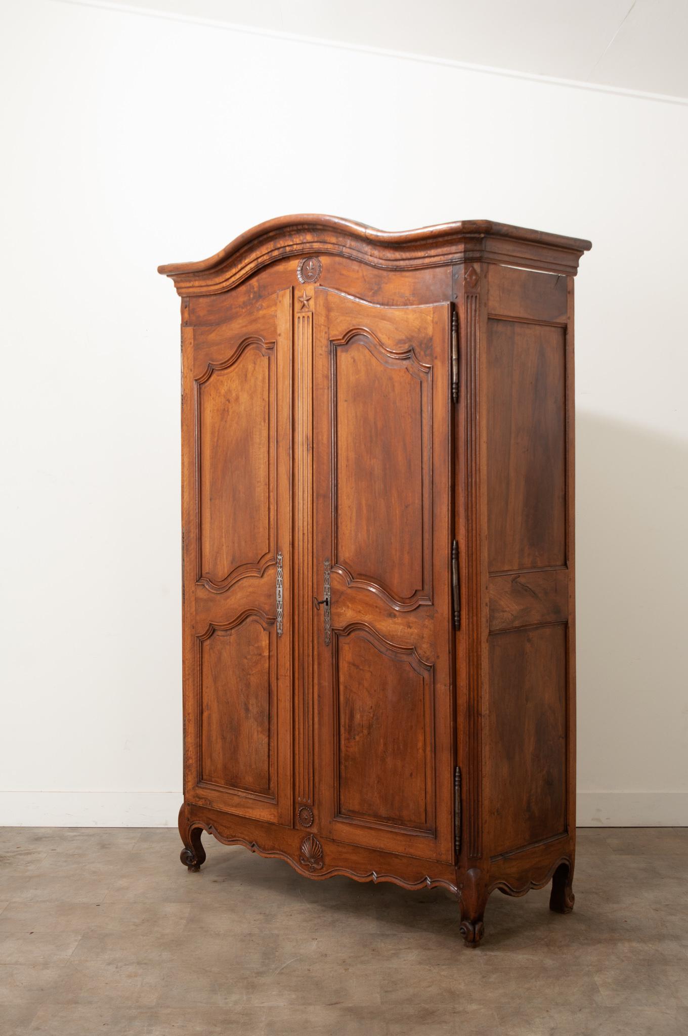French 18th Century Solid Walnut Armoire For Sale 3