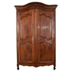 Antique French 18th Century Solid Walnut Armoire