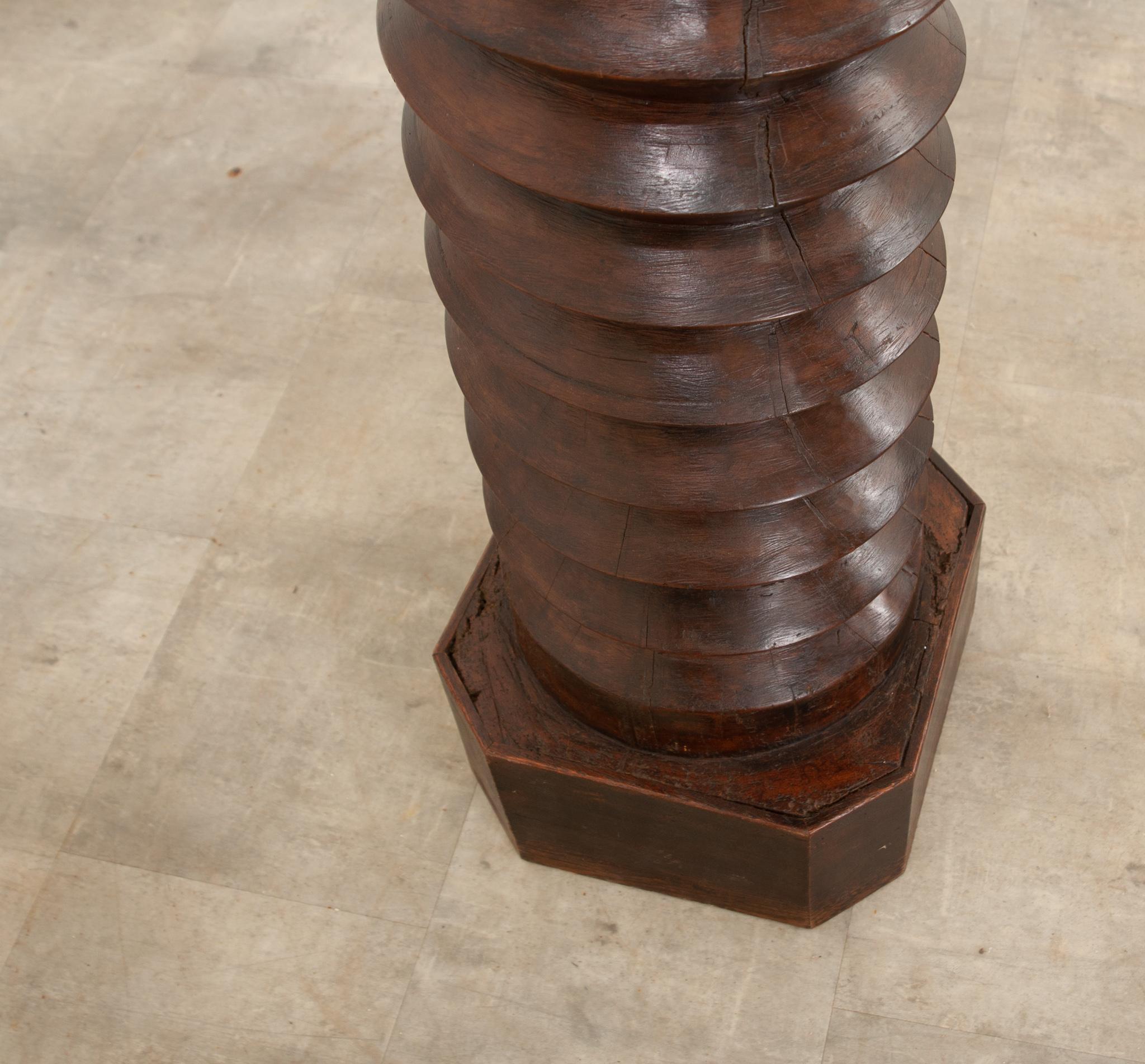 18th Century and Earlier French 18th Century Solid Wine Press Pedestal For Sale
