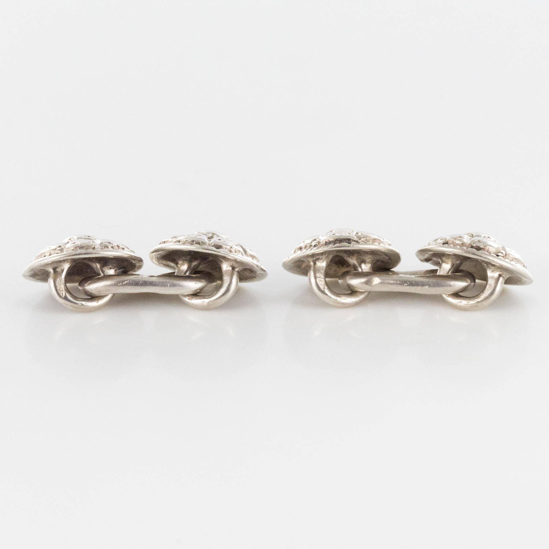 French 18th Century Sterling Silver Cufflinks 4