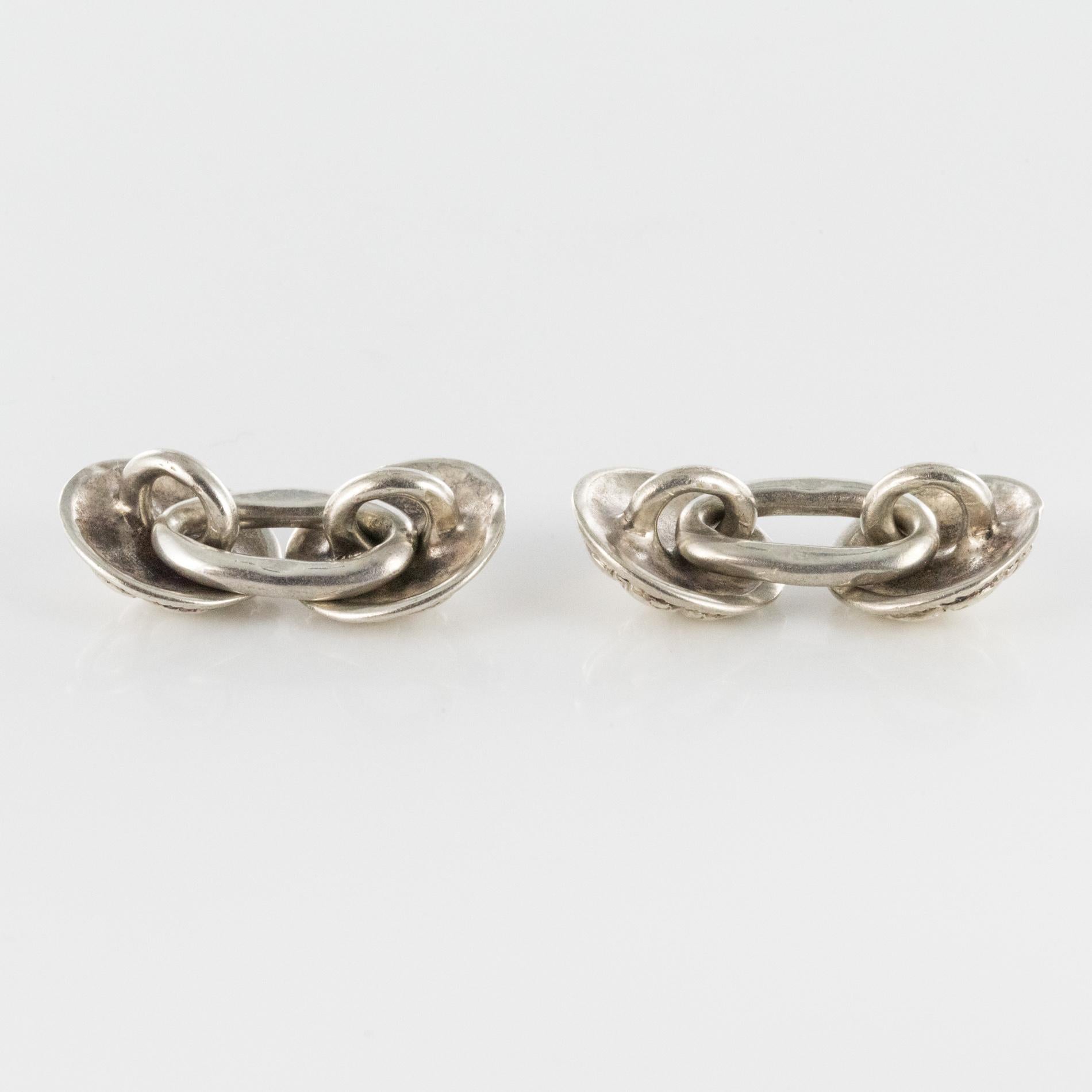 French 18th Century Sterling Silver Cufflinks 5