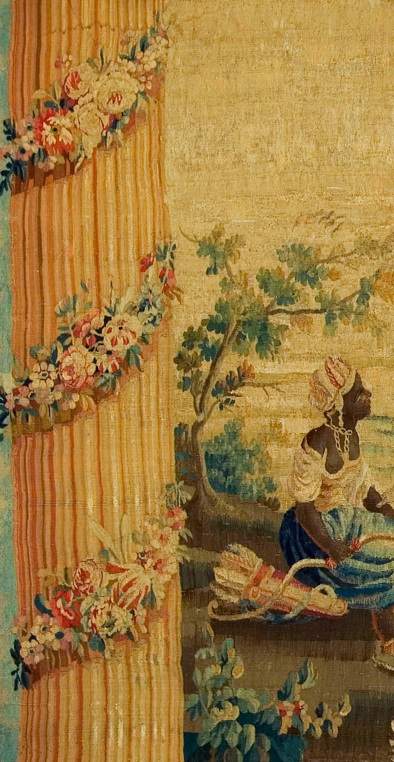 Wandteppich aus dem 18. Jahrhundert, 1,82 m x 1,82 m (Handgewebt) im Angebot