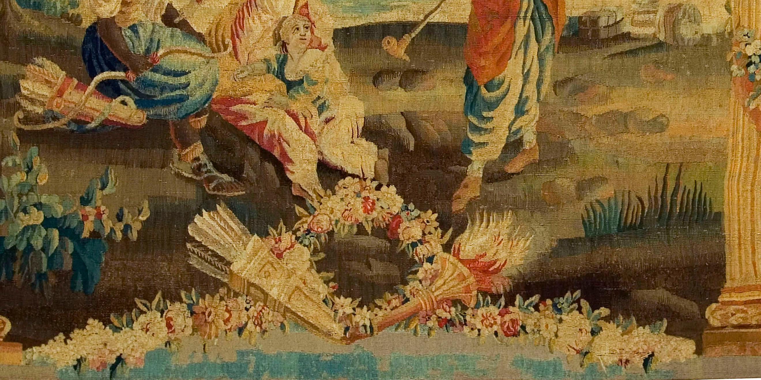 Wandteppich aus dem 18. Jahrhundert, 1,82 m x 1,82 m im Zustand „Gut“ im Angebot in New York, NY