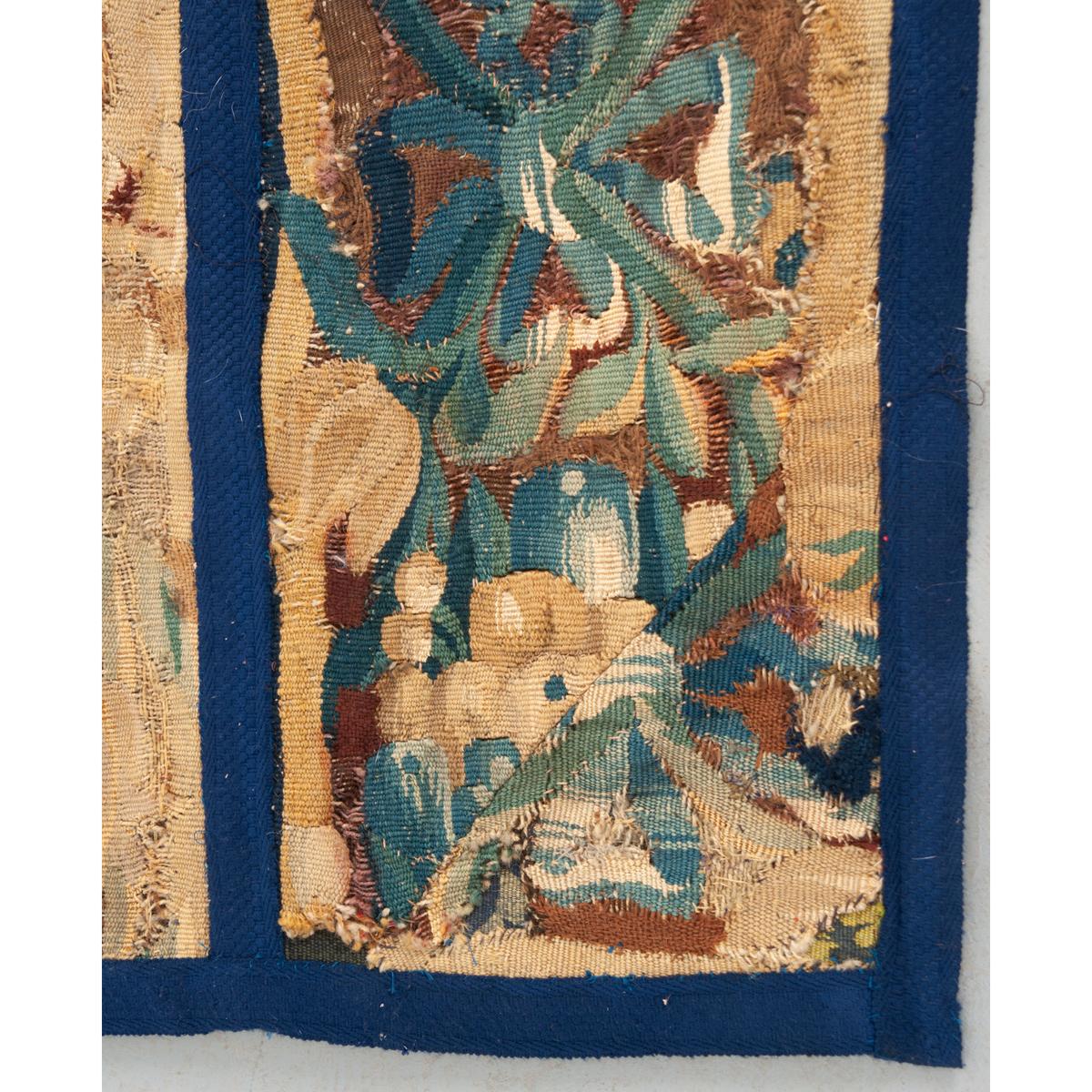 Hand-Crafted French 18th Century Tapestry Fragment For Sale