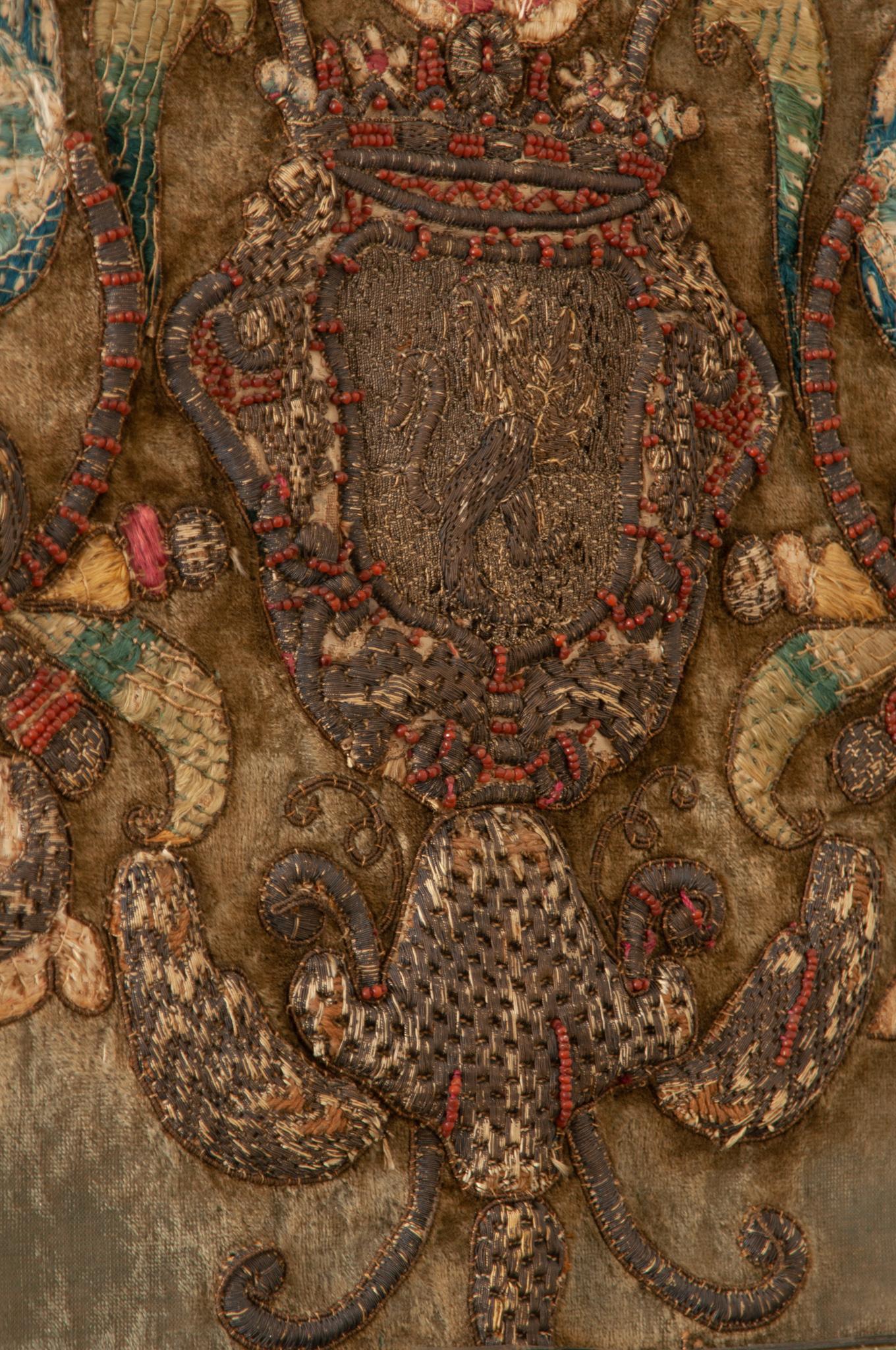 French 18th Century Tapestry Fragment in Molded Frame 4
