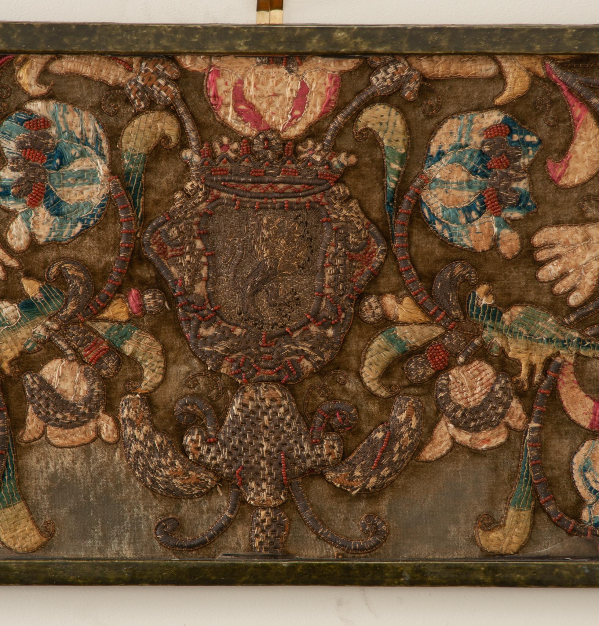 18th Century and Earlier French 18th Century Tapestry Fragment in Molded Frame