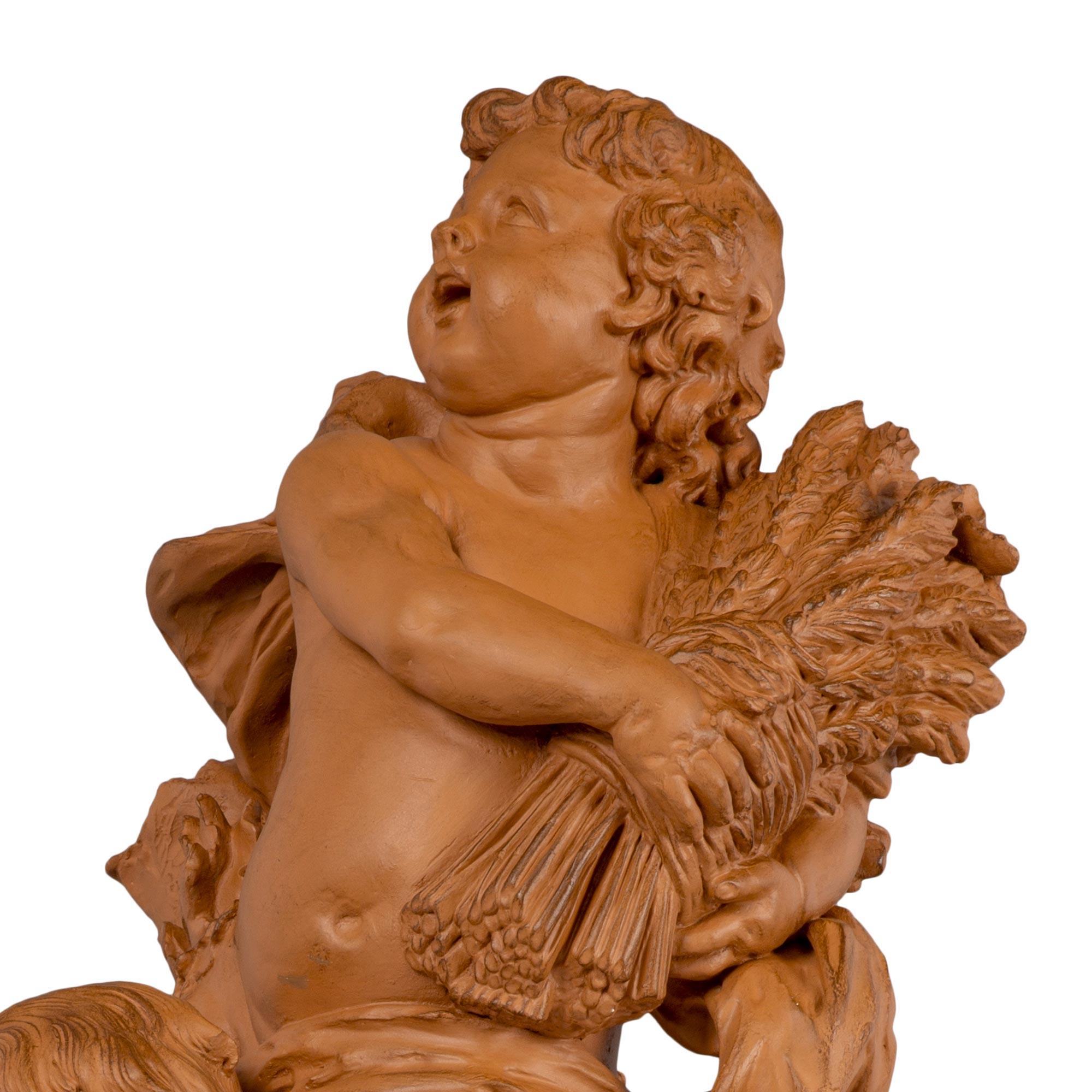 Terracotta French 18th Century Terra Cotta Statue from Paris For Sale