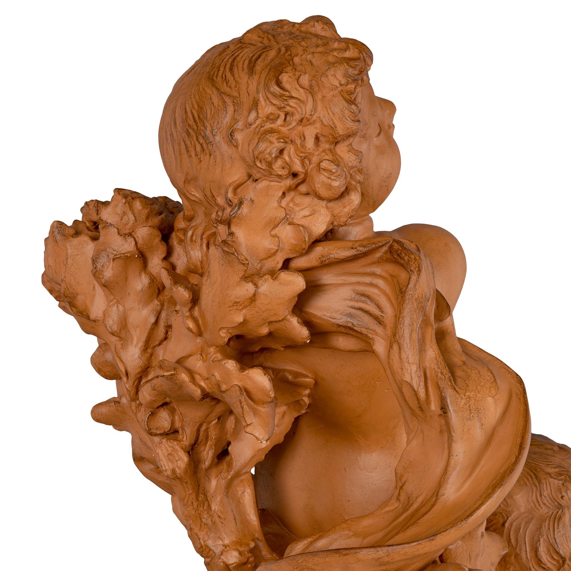 Terre cuite Statue française du 18ème siècle en terre cuite de Paris en vente