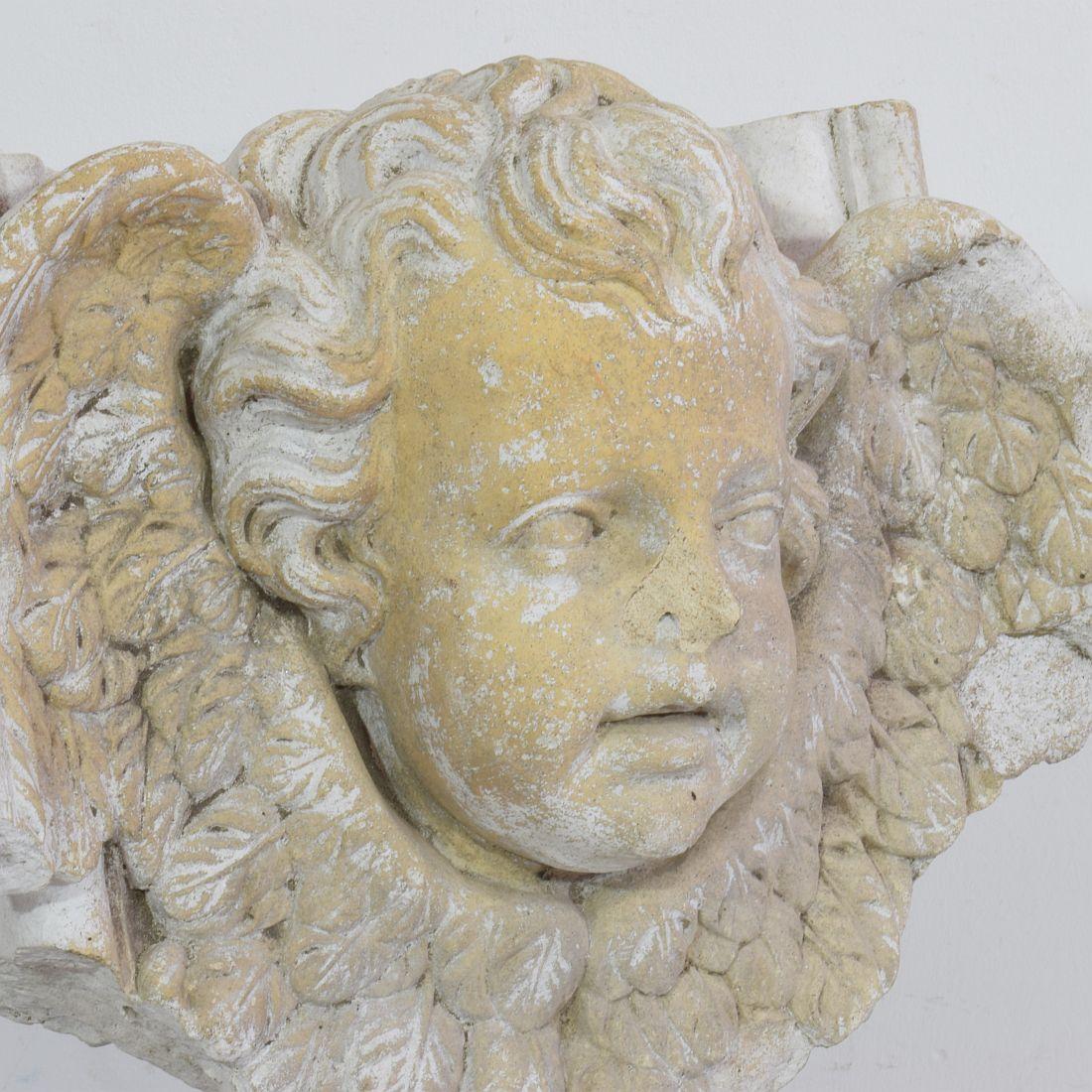 French 18th Century Terracotta Head of an Angel 4