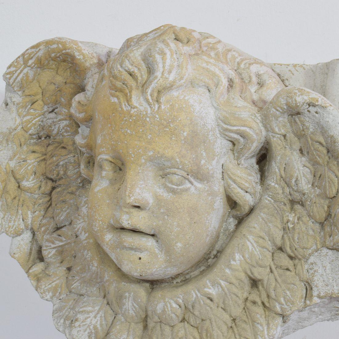 French 18th Century Terracotta Head of an Angel 5