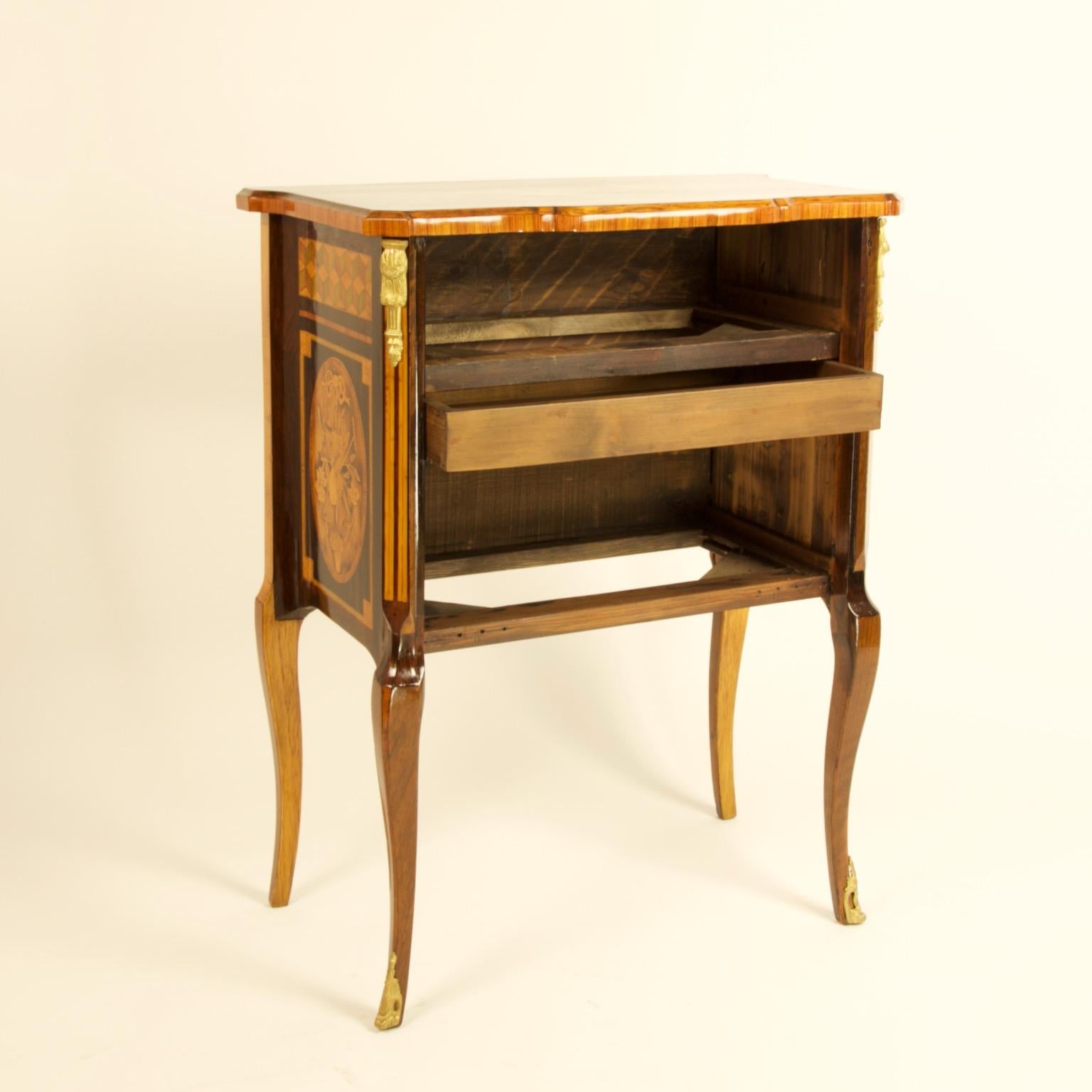 French 18th Century Transition Louis XVI Marquetry Commode or Sauteuse In Good Condition In Berlin, DE