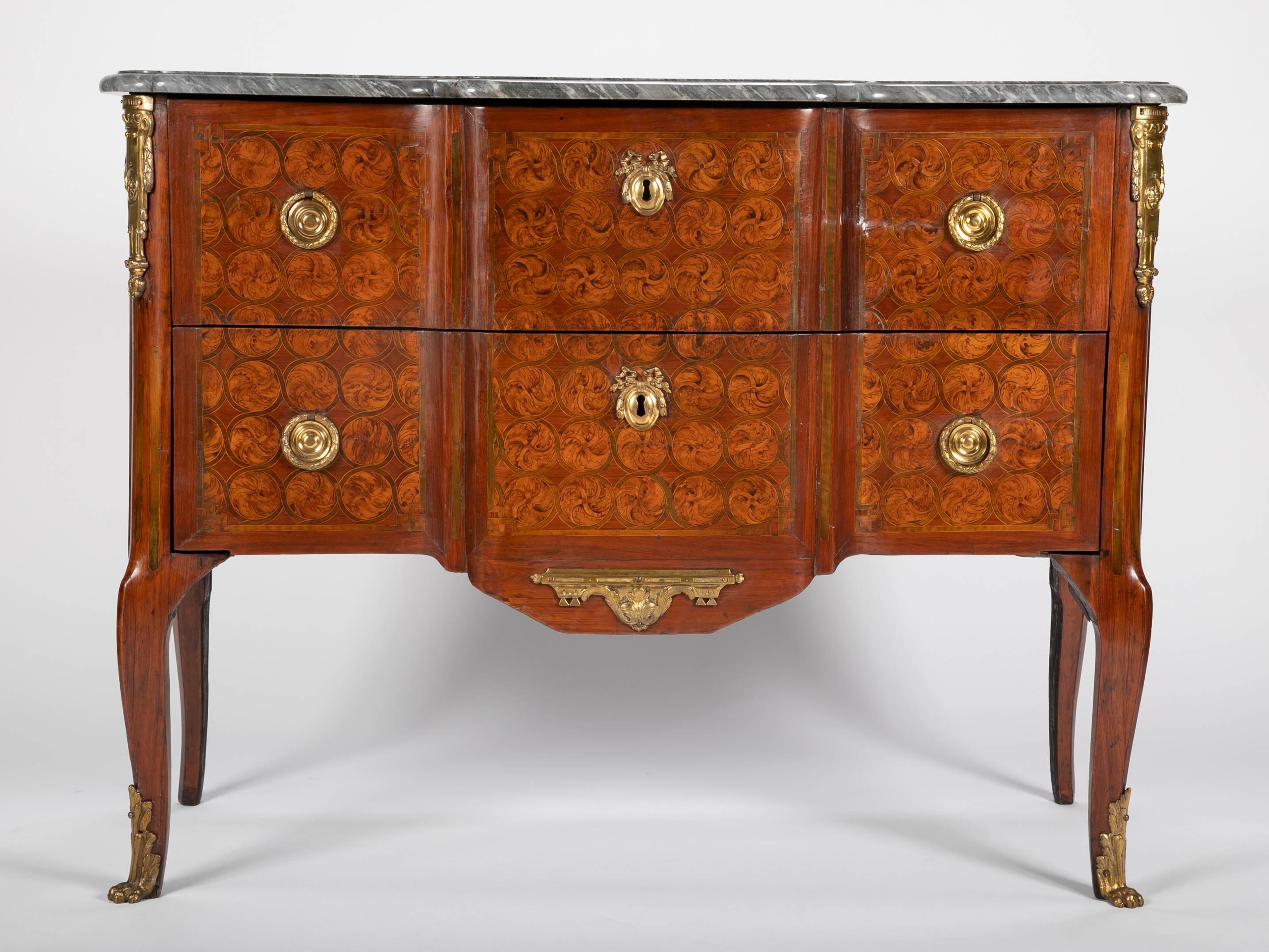 Inlay French 18th Century Transitional Period Commode For Sale