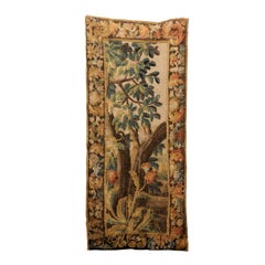 French 18th Century Vertical Tapestry with Tree & Foliage Scene
