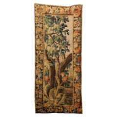 French 18th Century Vertical Tapestry with Tree & Foliage Scene