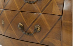 French 18th Century Walnut Bombe Commode with Marble Top