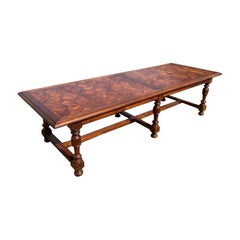 French 18th Century Walnut Farm Table or Monastery Dining Table