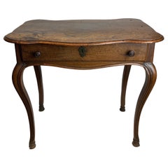French 18th Century Walnut One Drawer Table