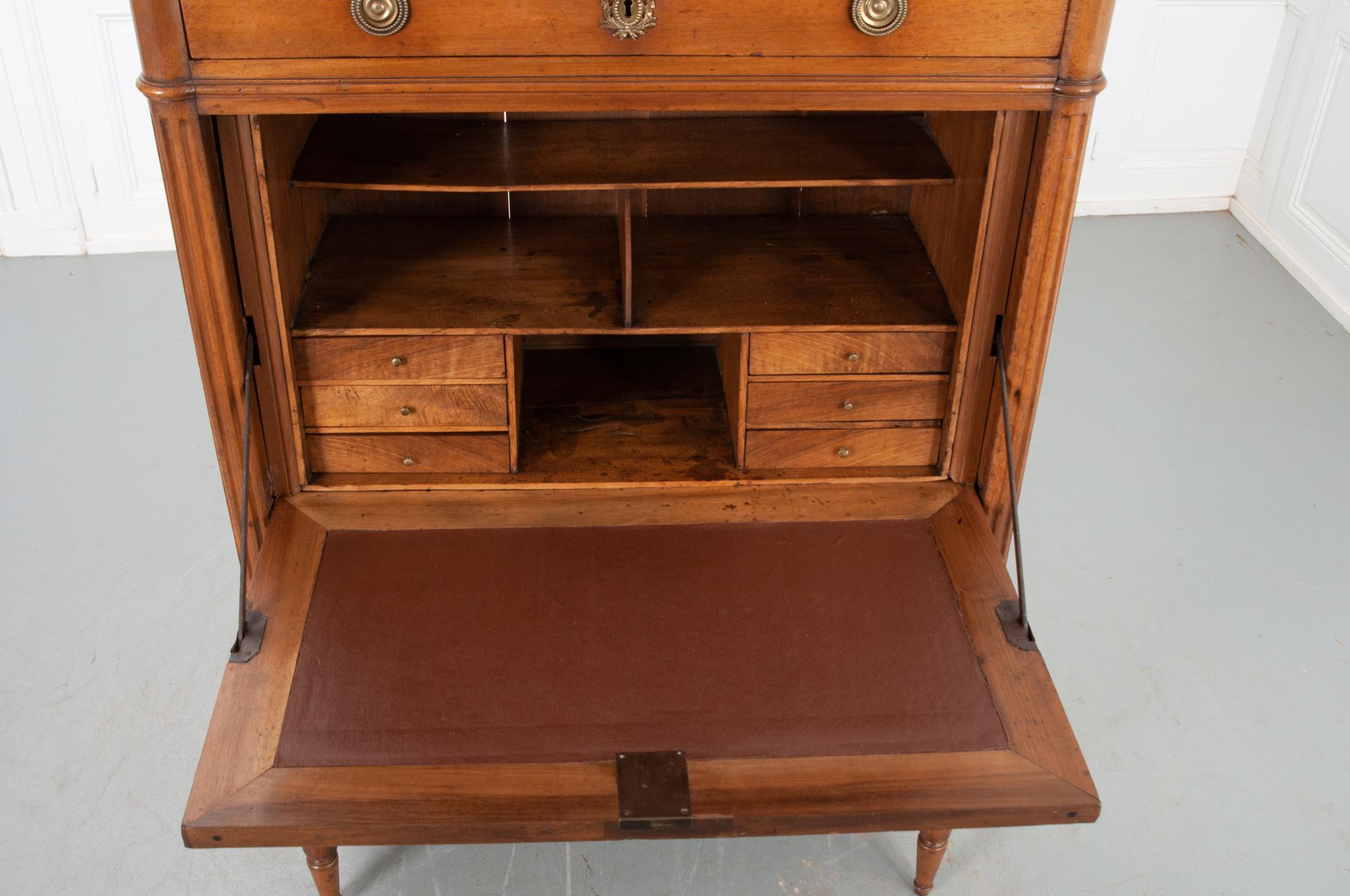 18th Century and Earlier French 18th Century Walnut Secrétaire à Abattant