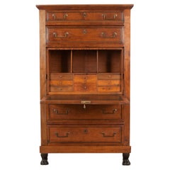 Antique French 18th Century Walnut Secretaire a Abattant