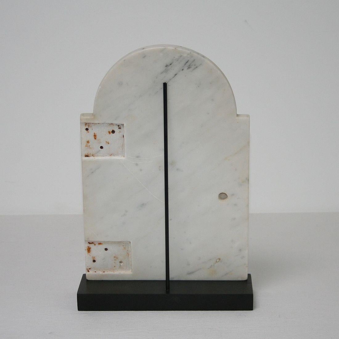 French 18th Century White Marble Baroque Tabernacle Door 1