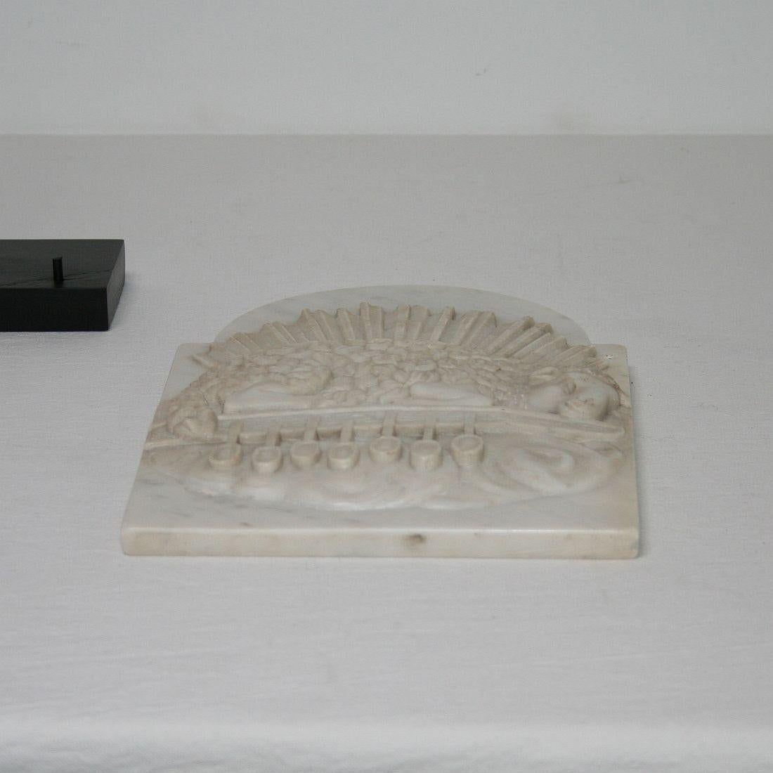 French 18th Century White Marble Baroque Tabernacle Door 3