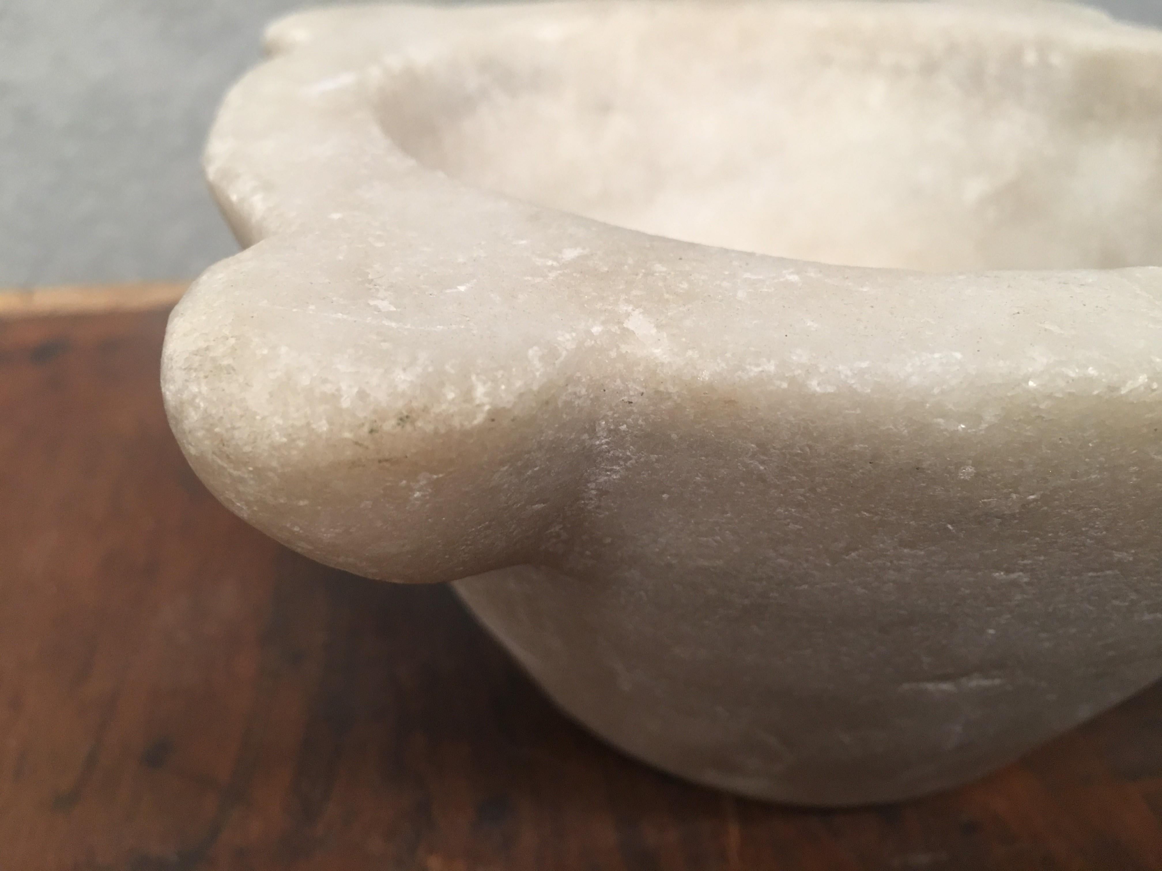 French, 18th Century White Marble Mortar 1