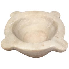 French, 18th Century White Marble Mortar