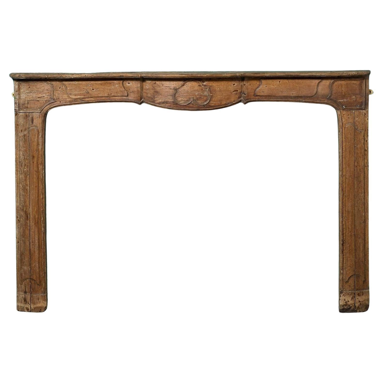 French 18th Century Wooden Louis XV Fireplace