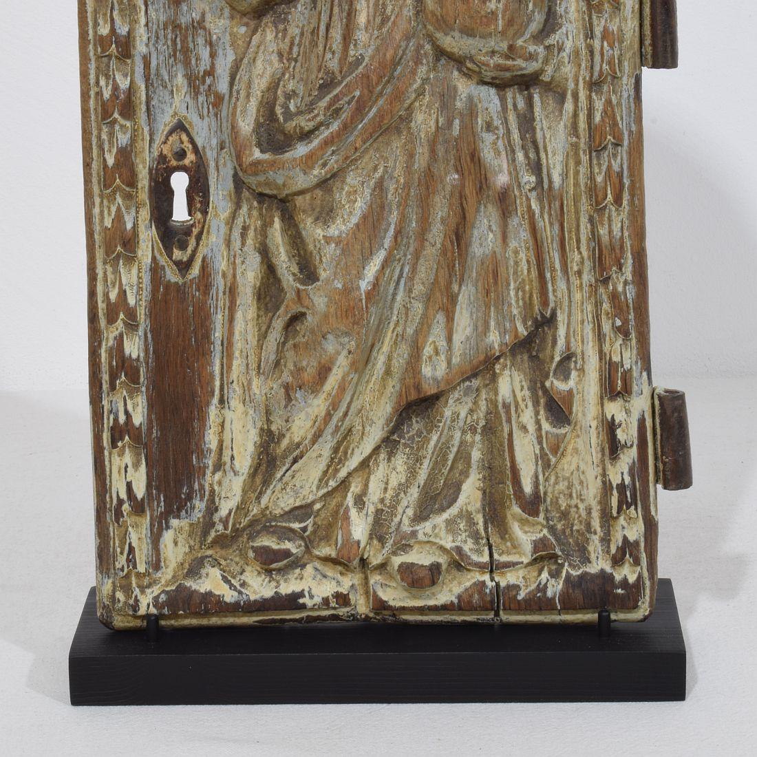 French 18th Century Wooden Tabernacle Door Depicting Christ / Salvator Mundi For Sale 3
